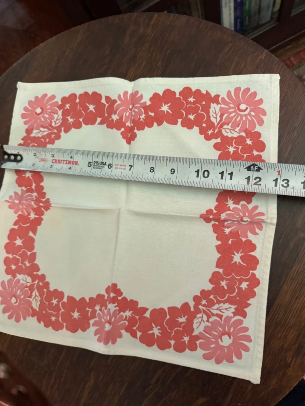 SET OF 6 VINTAGE CLOTH NAPKINS FLORAL PINK COTTAGECORE SHABBY CHIC